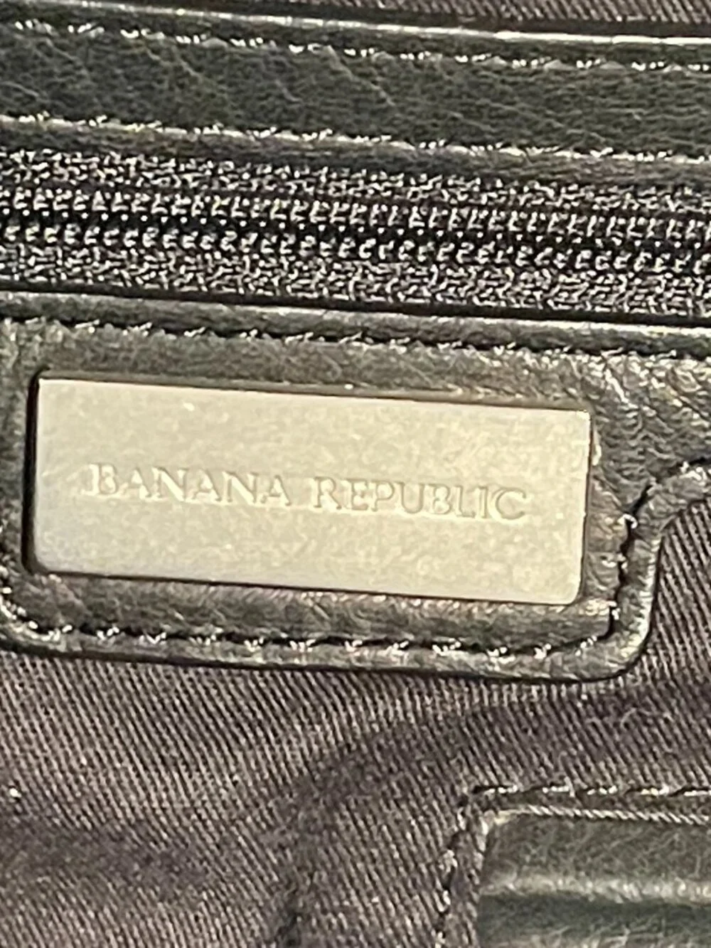 Banana Republic Gray Knit Hobo Bag Black Leather Strap Slouchy Shoulder Purse